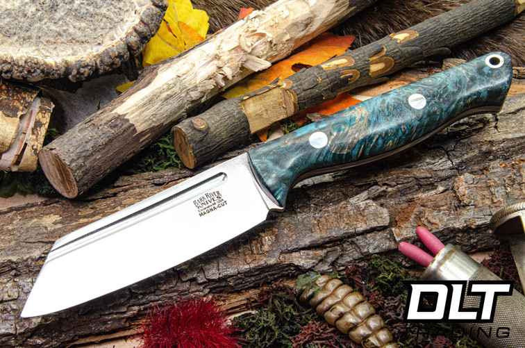 Bark River Taskmaster MagnaCut Turquoise & Gold Maple Burl - Black Liners