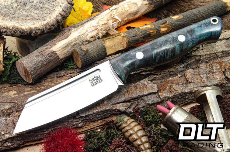 Bark River Taskmaster MagnaCut Navy Blue Maple Burl - Grey Liners