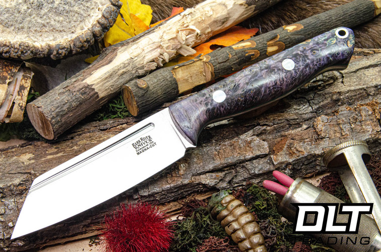 Bark River Taskmaster MagnaCut Light Purple Maple Burl - Green Liners