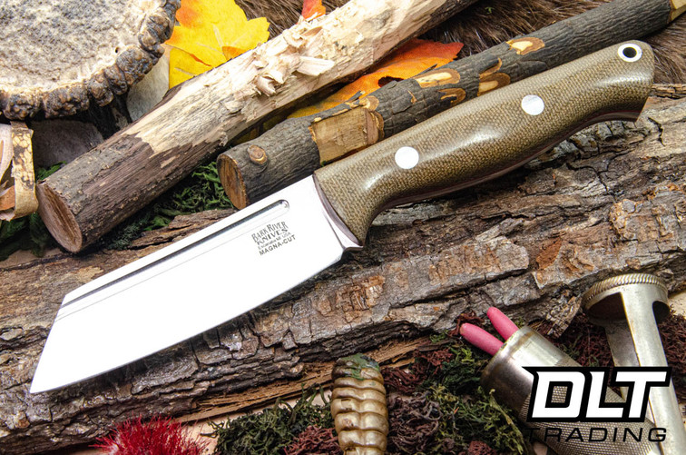 Bark River Taskmaster MagnaCut Green Canvas Micarta - Red Liners