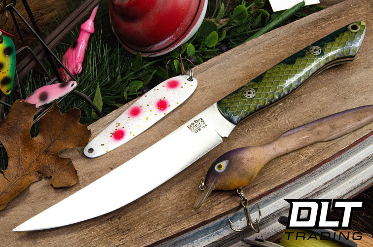 Bark River Mini Kalahari Sportsman CPM-154 Large Mouth Bass Acrylic - Black Liners - Mosaic Pins