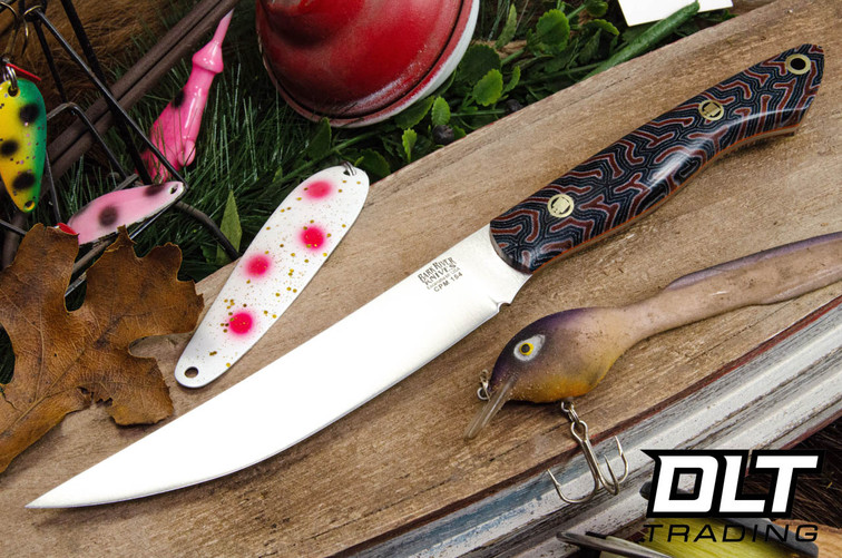 Bark River Mini Kalahari Sportsman CPM-154 IBN Micarta - Orange Liners - Mosaic Pins #1