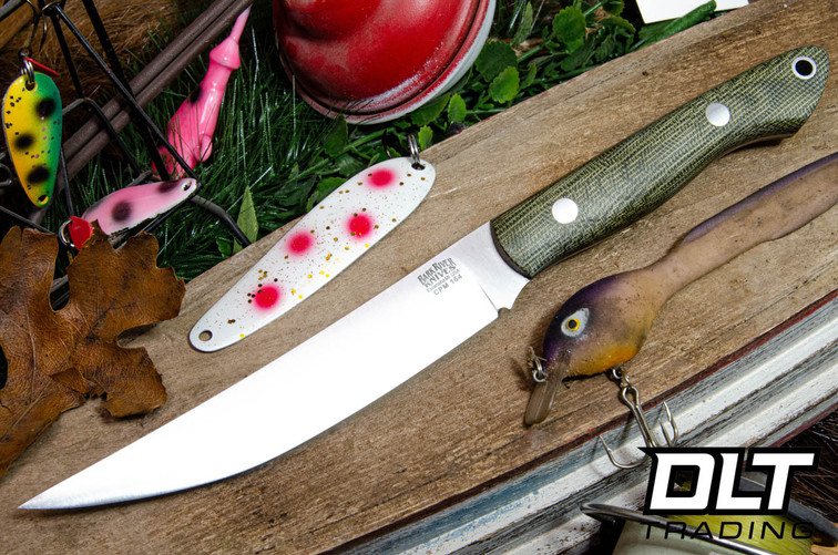 Bark River Mini Kalahari Sportsman CPM-154 Green Canvas Micarta - Matte