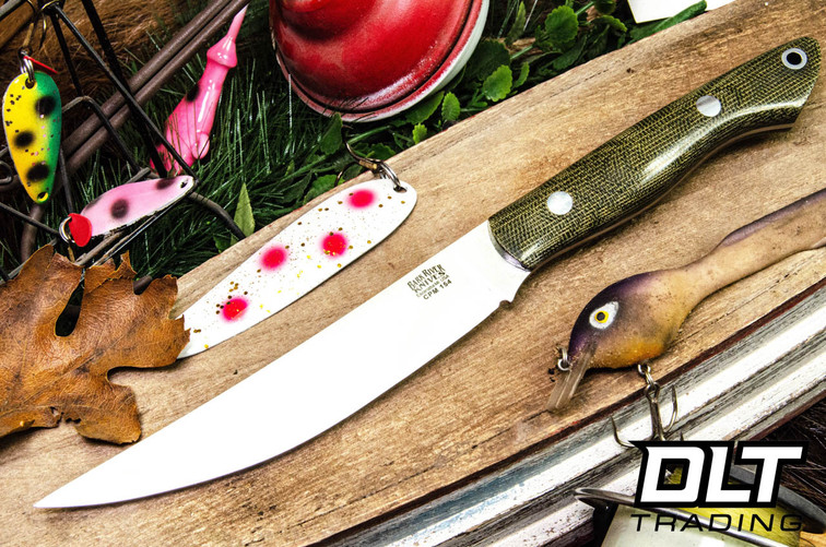 Bark River Mini Kalahari Sportsman CPM-154 Green Canvas Micarta