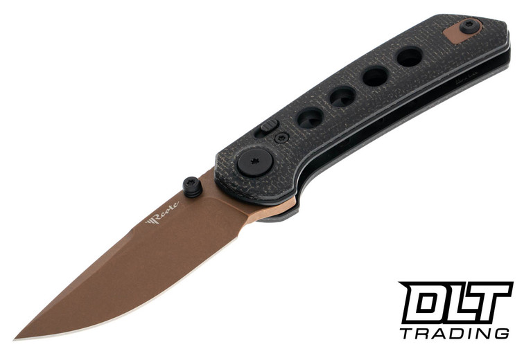 Reate PL-XT - Black Micarta - Black G-10 Inlay - Copper PVD Blade