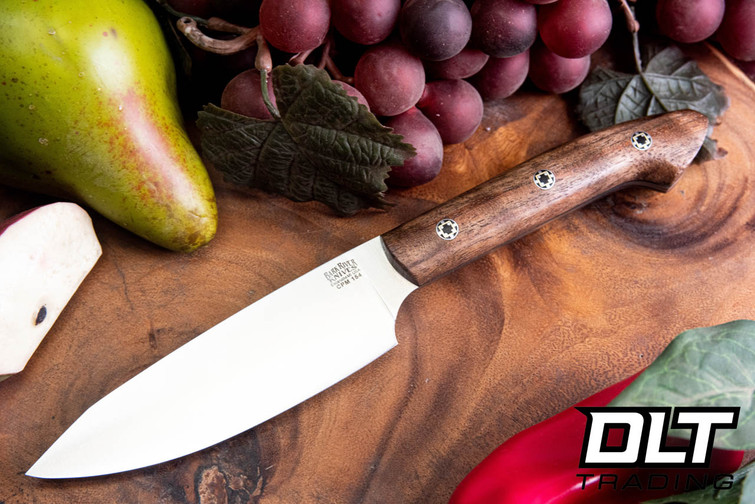 Bark River Petty Z CPM-154 Walnut Burl - Black Liners - Mosaic Pins #3