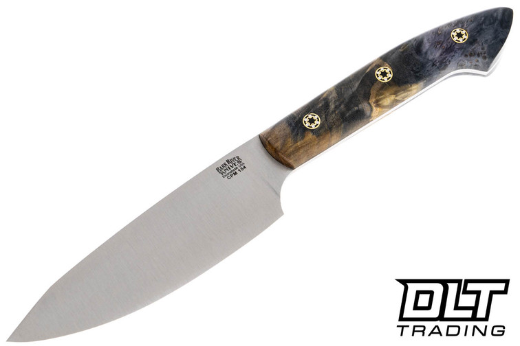 Bark River Petty Z CPM-154 Gold & Blue Maple Burl - Mosaic Pins