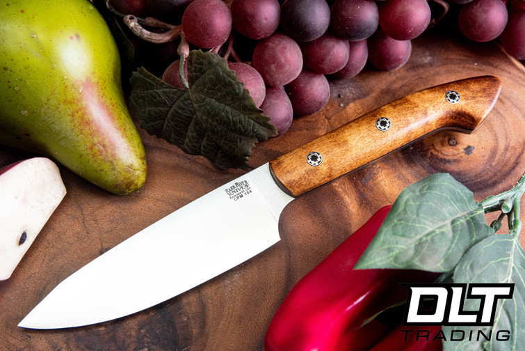 Bark River Petty Z CPM-154 Dark Curly Maple - Black Liners - Mosaic Pins #1