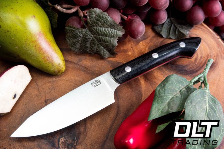 Bark River Petty Z CPM-154 Black Canvas Micarta - Red Liners