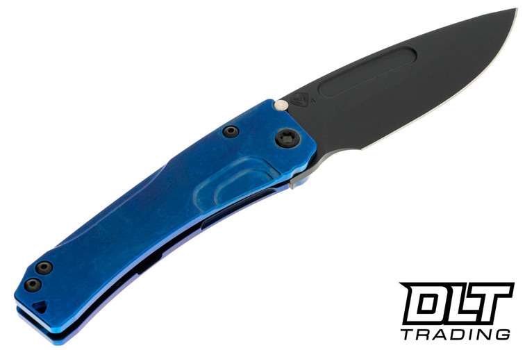 Medford Slim Midi Left Hand Drop Point - DLC S45VN -  Blue Titanium - PVD Hardware & Clip