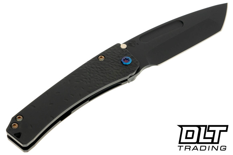 Medford Slim Midi Left Hand Tanto - DLC S45VN - DLC Hammered Fade Sculpting - Flamed Hardware & Clip #2
