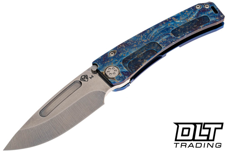 Medford Marauder H Drop Point - Tumbled MagnaCut - Flamed & Blue Titanium #2