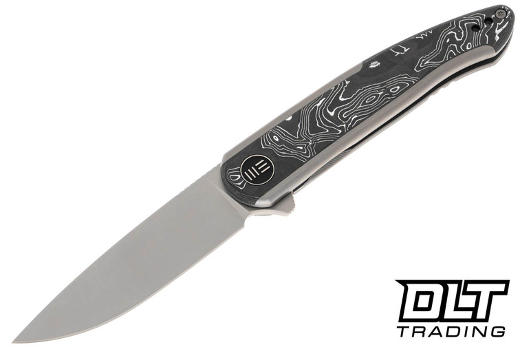 WE Knife Smooth Sentinel 20043-5 Flipper - Titanium - Aluminum Foil Carbon Fiber Inlay - 20CV Bead Blasted Blade