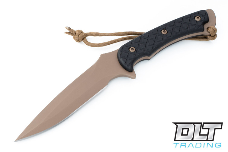 Spartan Blades Ares - FDE S35VN Finish - Black Handle - Black MOLLE Sheath - SB1DEBKNLBK (Insider)