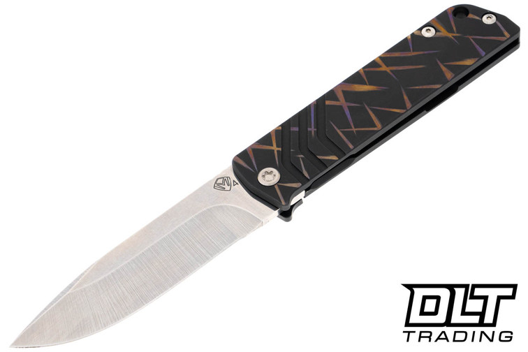 Medford Antik Drop Point - Tumbled S45VN - Black PenFlm Textured Titnaium