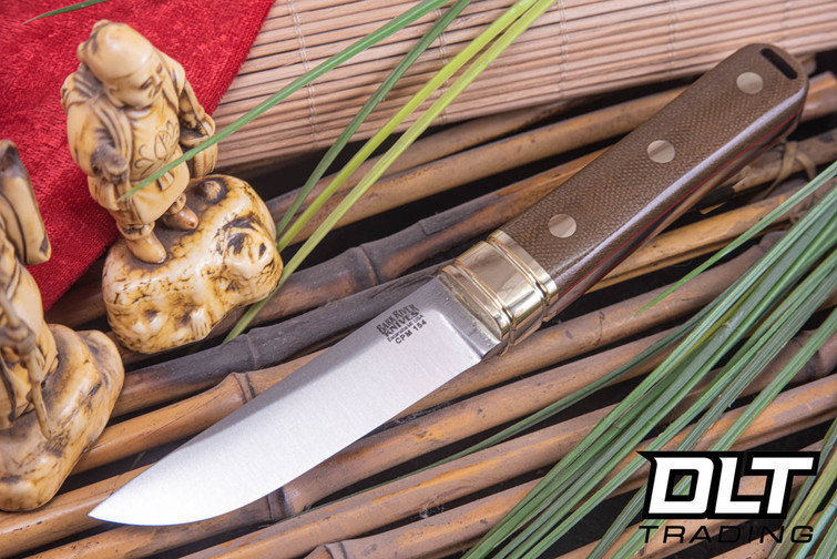 Bark River Kitsune CPM-154 Green Canvas Micarta - Red Liners