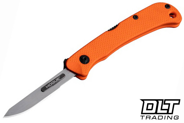 Hogue Expel Folding Scalpel 2.5" Replaceable Blade 416SS Frame - Solid Orange G-10 Scales