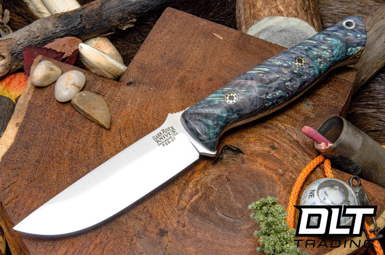 Bark River Gunny PSB-27 Teal & Lavender Maple Burl - Mosaic Pins #1