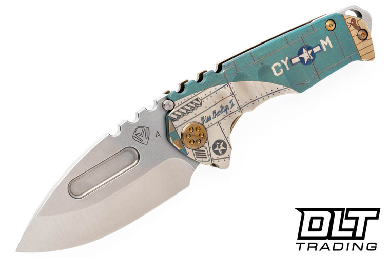 Medford Praetorian Genesis T Flat Ground - Drop Point Tumbled S45VN - Aviation Theme - Miss Marilyn Mustang