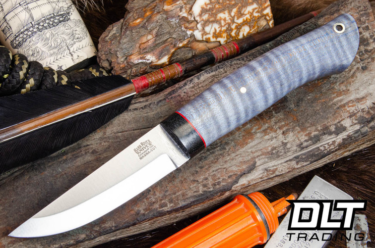 Bark River Forest Scandi MagnaCut - Black Canvas Bolster - Silver Tigertail Maple Burl