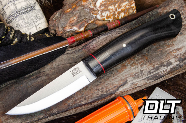 Bark River Forest Scandi MagnaCut - Black Canvas Bolster - Black Linen Micarta