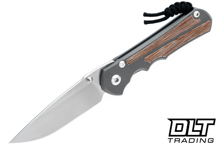 Chris Reeve Large Inkosi - Glass Bead Blasted Titanium - Natural Canvas Micarta