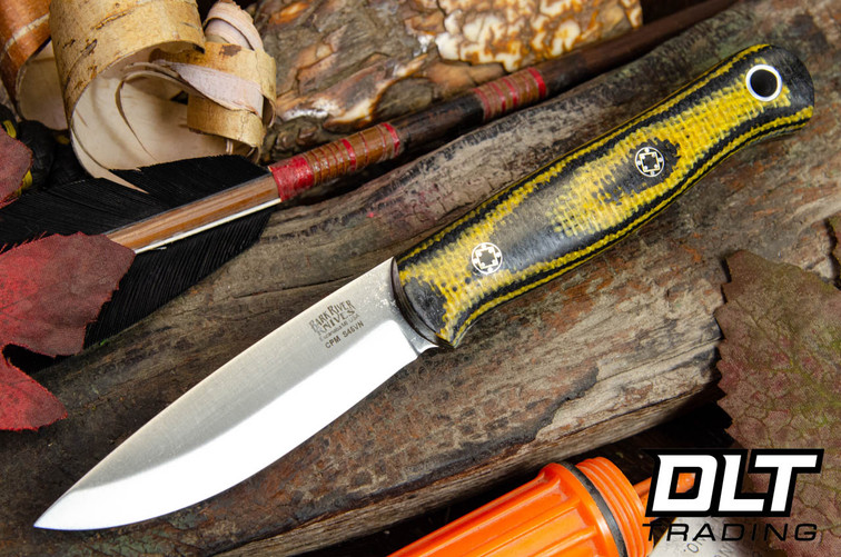 Bark River Ultra Lite Bushcrafter S45VN Yellowjacket Burlap - Natural Liners - Mosaic Pins