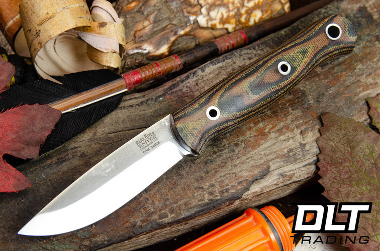 Bark River Ultra Lite Bushcrafter S45VN Snakeskin Burgundy Canvas - White Liners - Hollow Pins