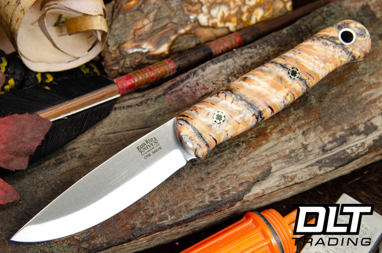 Bark River Ultra Lite Bushcrafter S45VN Mammoth - White Liners - Mosaic Pins