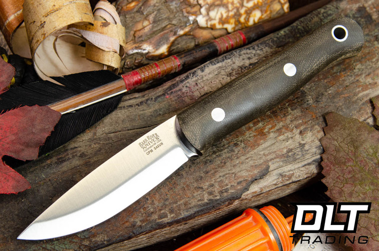Bark River Ultra Lite Bushcrafter S45VN Green Canvas Micarta - Matte