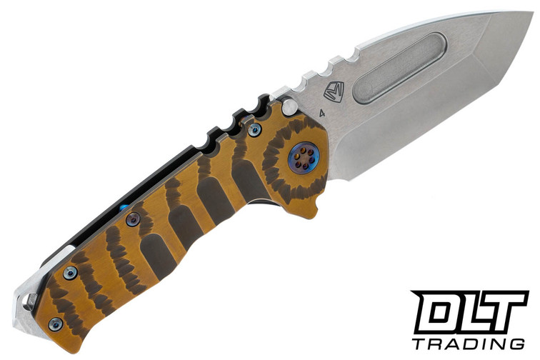 Medford Praetorian T Left Hand Tanto - Tumbled S45VN - Sculpted Titanium #18