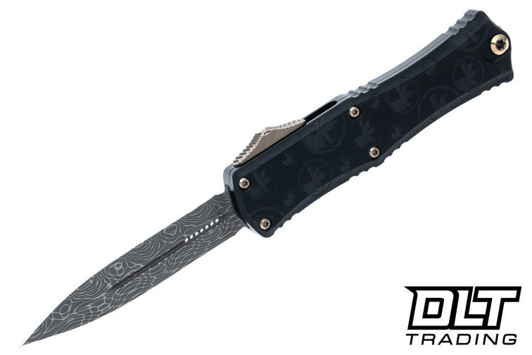 Microtech 1702M-16CBS Mini Hera D/E - Black Handle - Damascus Blade - Claw Burst Deep Engraved - Signature Series