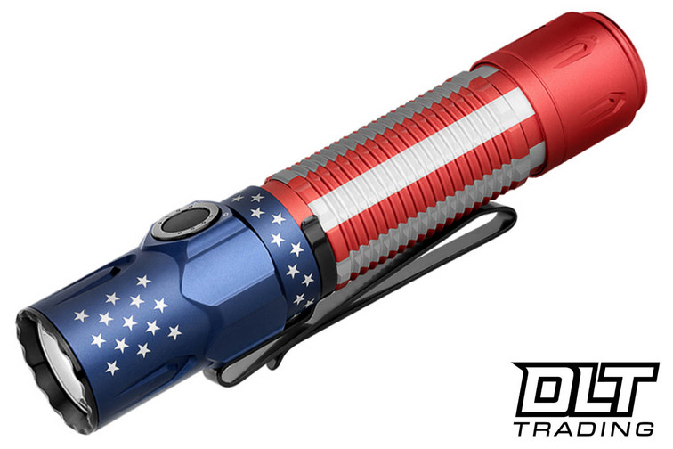 Olight Warrior 3S High Beam Tactical Flashlight - Stars & Stripes