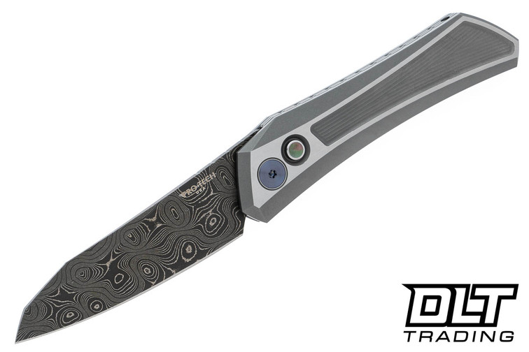 Pro-Tech Oligarch - Stainless Steel Weave Textured Handle - Chad Nichols Virus Damascus Blade