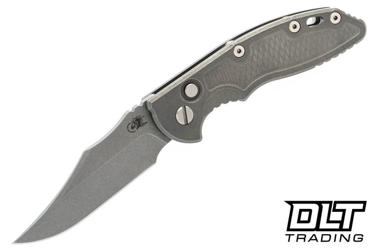 Hinderer 3.5" XM-18 Auto Bowie - Working Finish Titanium