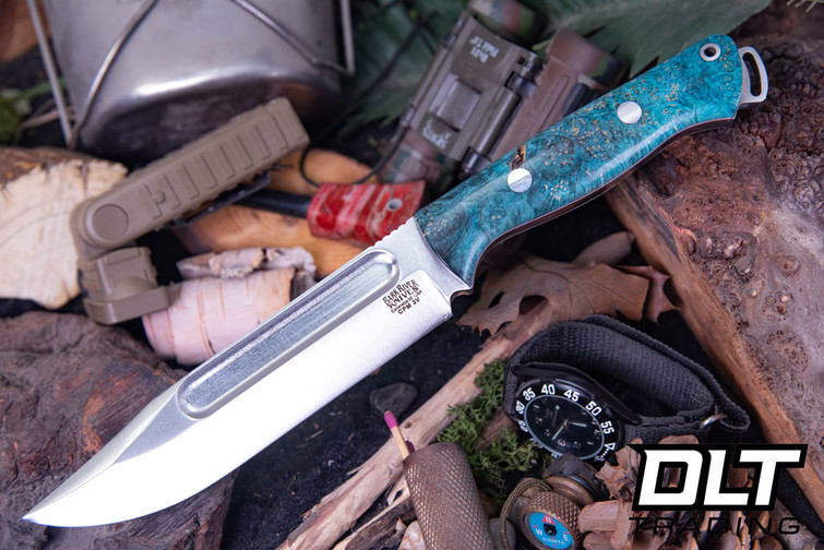 Bark River Squad Leader II 3V Teal Maple Burl - Pink Liners