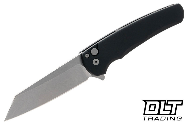 Pro-Tech Malibu Reverse Tanto - Black Handle - Stonewashed MagnaCut Blade