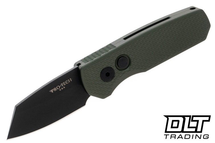 Pro-Tech Runt 5 - Green Textured Handle - Black Reverse Tanto Blade