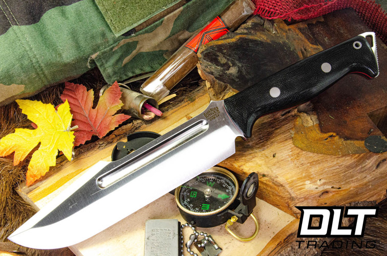 Bark River Tope Recon 3V Black Canvas Micarta - Red Liners