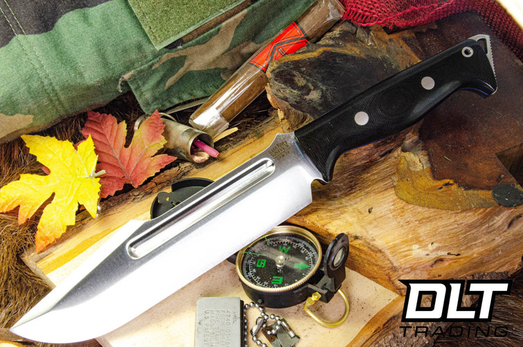 Bark River Tope Recon 3V Black Canvas Micarta - Blue Liners