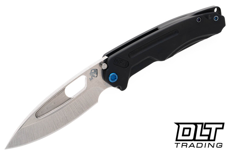 Medford Infraction Tumbled MagnaCut - DLC Titanium - Blue Hardware - Blue with Silver Flats Clip