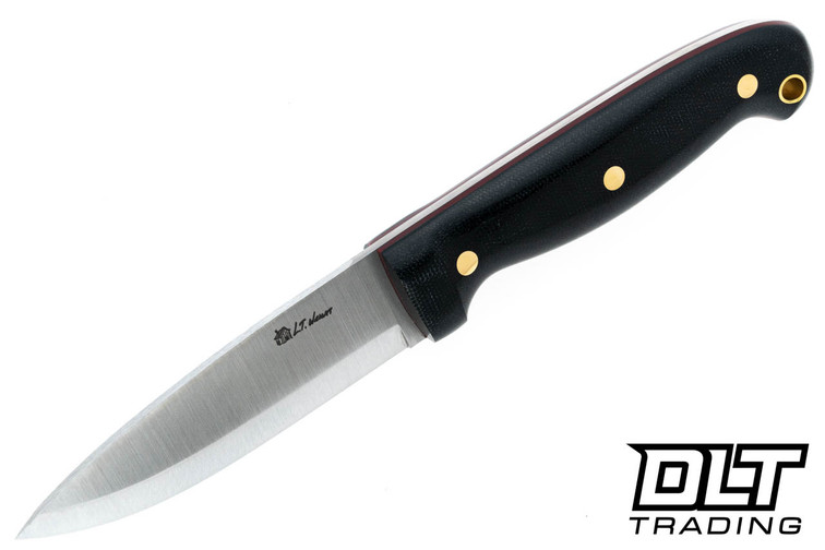 LT Wright GNS MagnaCut - Scandi - Black Canvas Micarta - Red