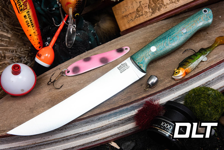 Bark River Fin & Bone MagnaCut Teal Crosscut Maple Burl