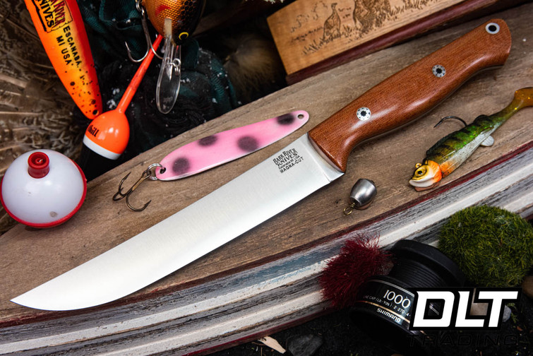 Bark River Fin & Bone MagnaCut Natural Canvas Micarta - Black Liners - Mosaic Pins