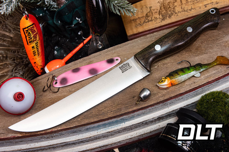 Bark River Fin & Bone MagnaCut Green Canvas Micarta - Black Liners