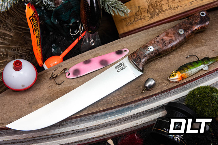 Bark River Fin & Bone MagnaCut Coral Maple Burl - Toxic Green Liners - Mosaic Pins