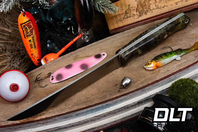 Bark River Fin & Bone MagnaCut Black & Green Maple Burl - White Liners