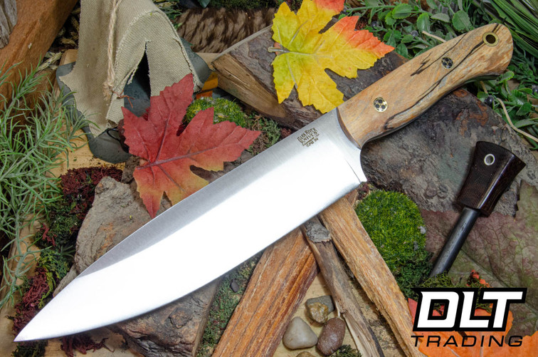 Bark River Aurora III 3V Natural Spalted Maple - Black Liners - Mosaic Pins #1