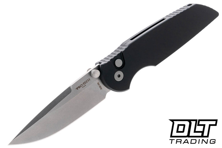 Pro-Tech TR-3 Integrity Manual - Black Handle - Stonewashed Blade Pro-Tech TR-3 Integrity Manual - Black Handle - Stonewashed Blade