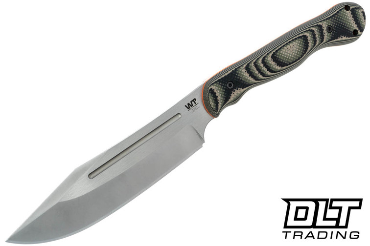 WTG JX Omega - Satin K329 Blade - Jungle Camo G-10 - Orange Liners - Gator Grip